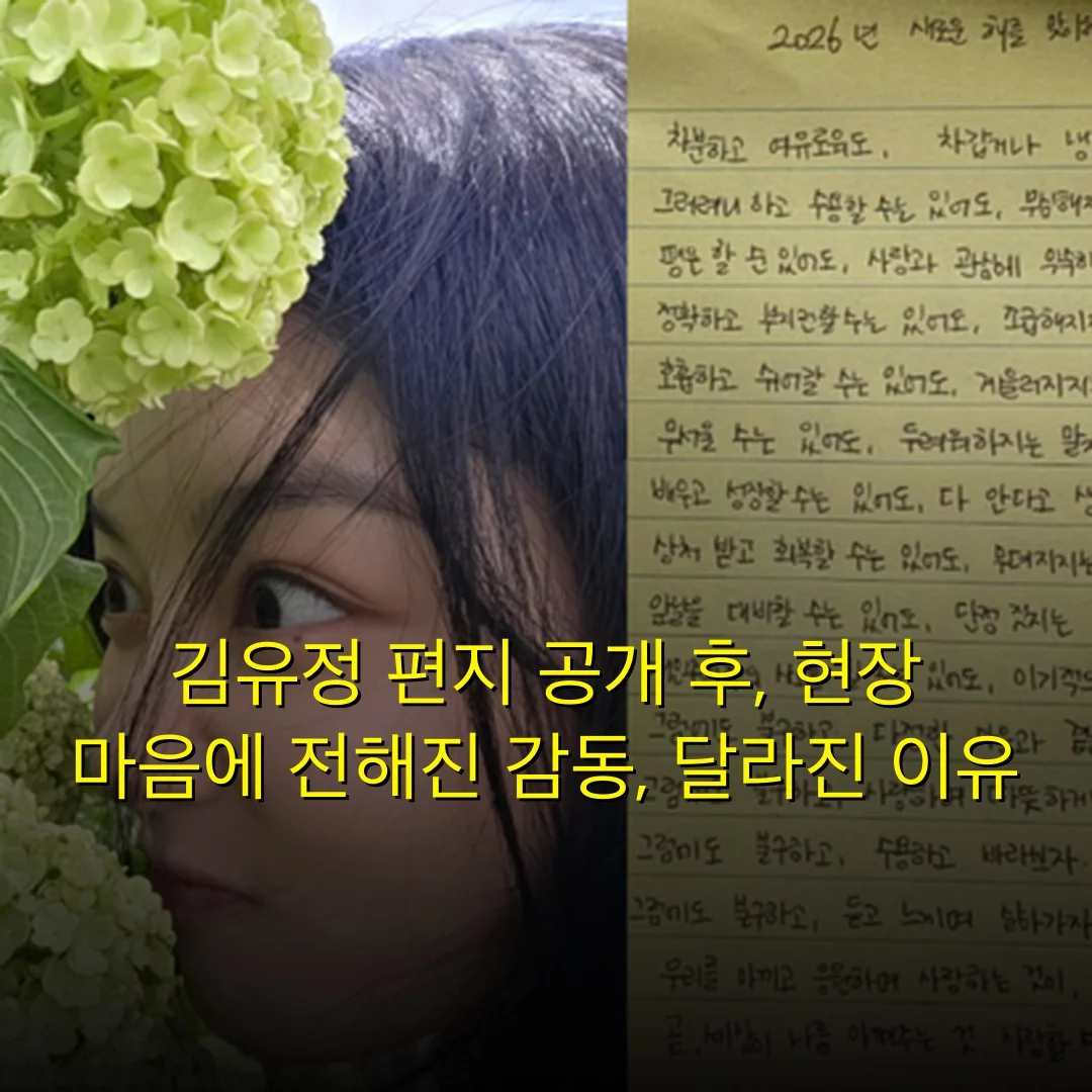 김유정 편지 공개 후, 현장 마음에 전해진 감동, 달라진 이유